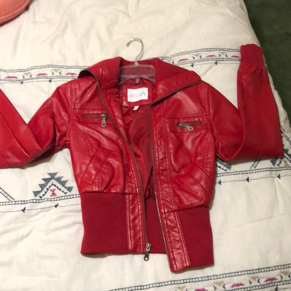 Delia’s XS faux leather red jacket